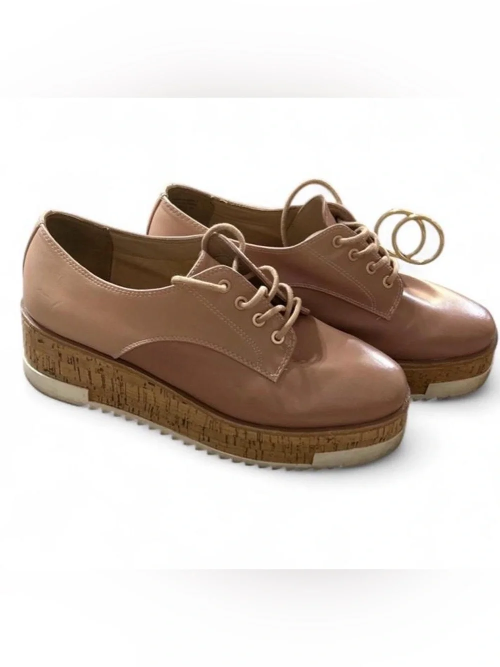 Aldo Blush Pink Lace-Up Platform Oxfords